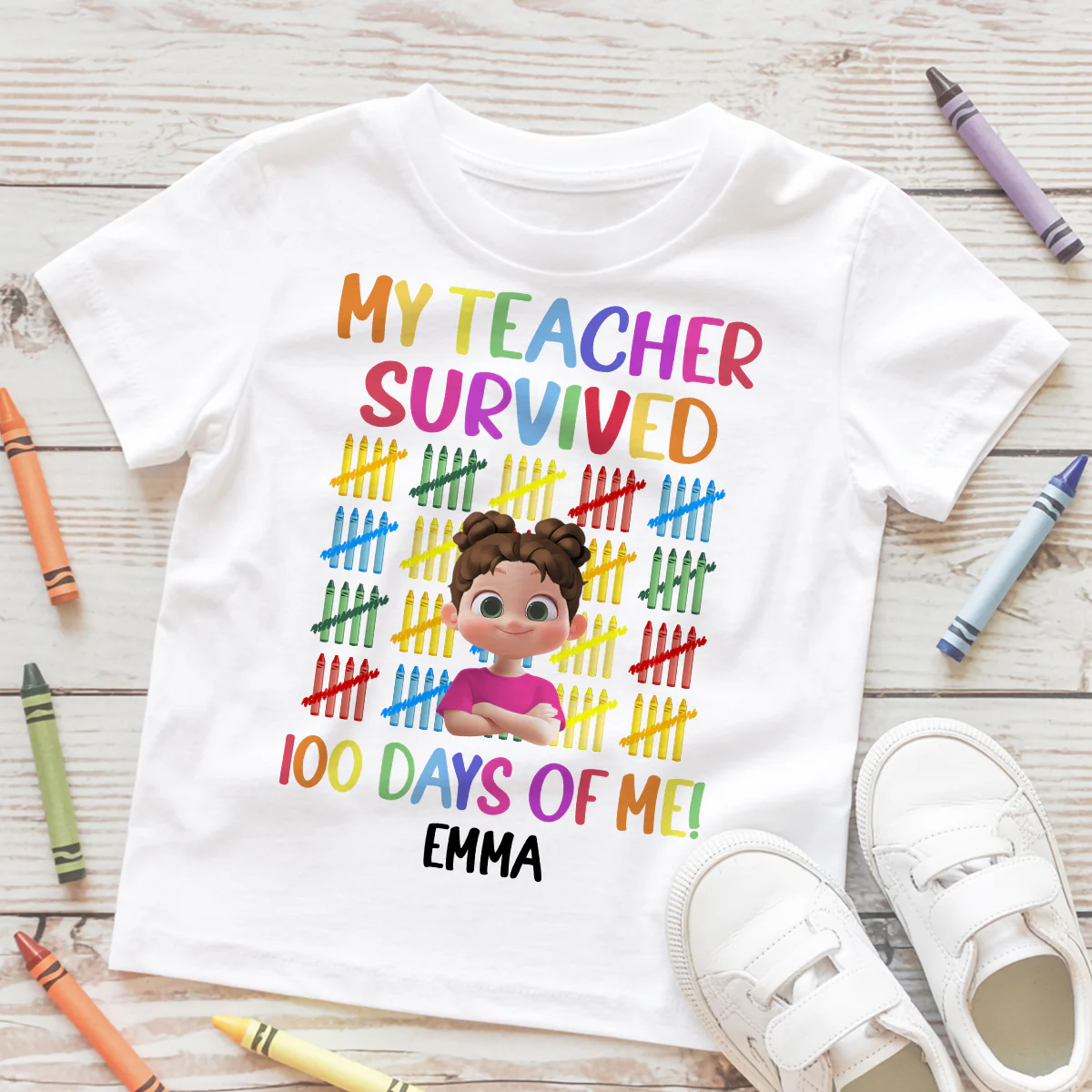100 Days Of School Gift For Kid - Personalized Kid T-Shirt - Image 2