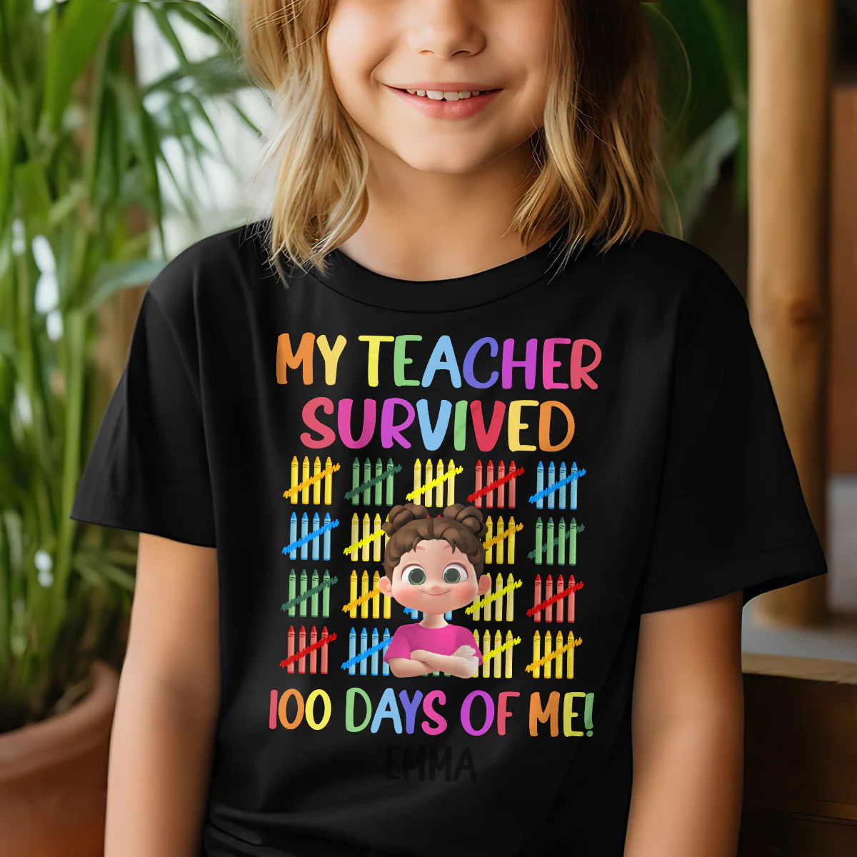 100 Days Of School Gift For Kid - Personalized Kid T-Shirt - Image 5