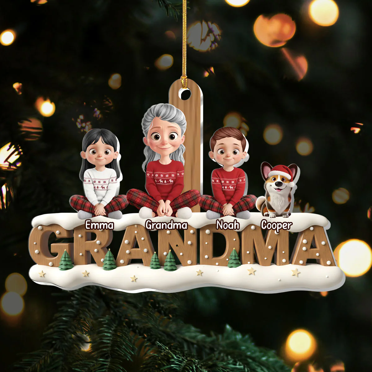 2025 Grandparents Parents Love - Personalized 1-Layer Acrylic Ornament