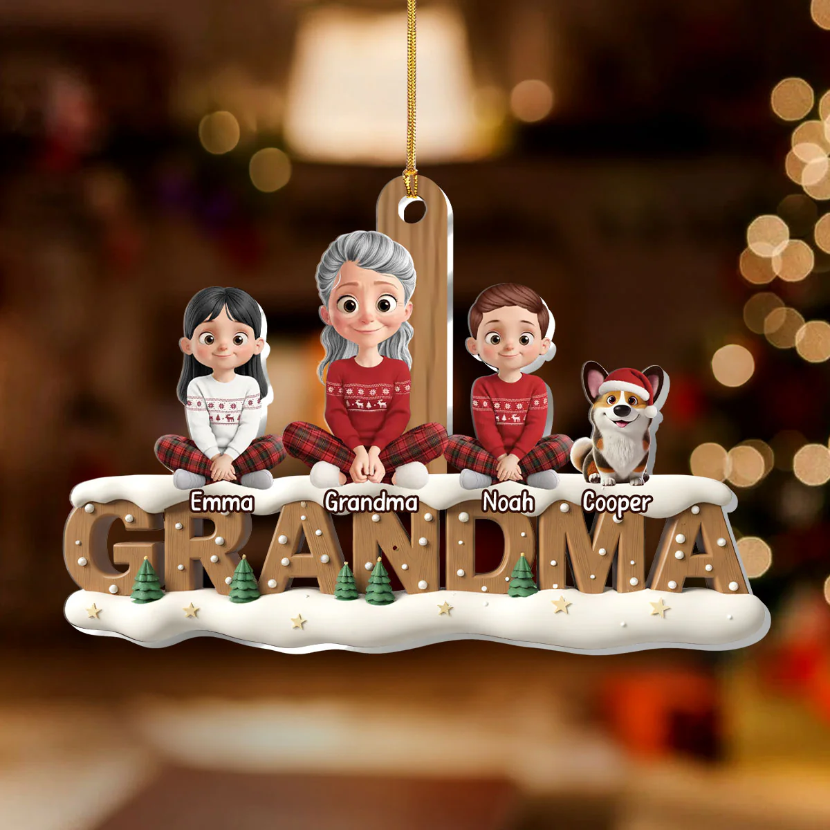 2025 Grandparents Parents Love - Personalized 1-Layer Acrylic Ornament - Image 2