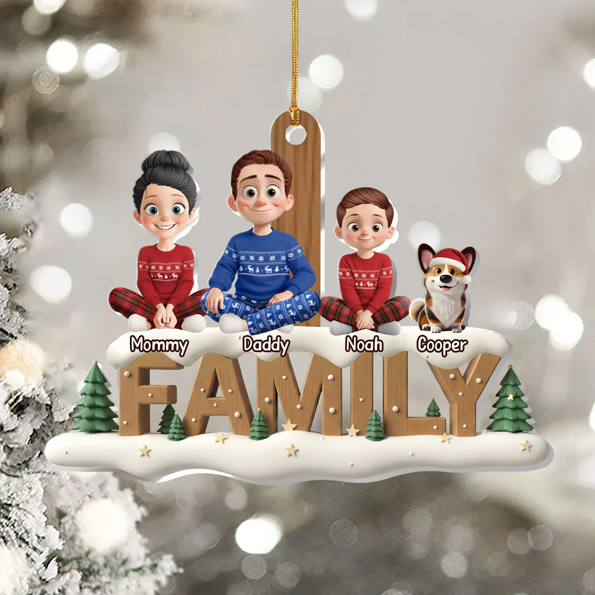 2025 Grandparents Parents Love - Personalized 1-Layer Acrylic Ornament - Image 5