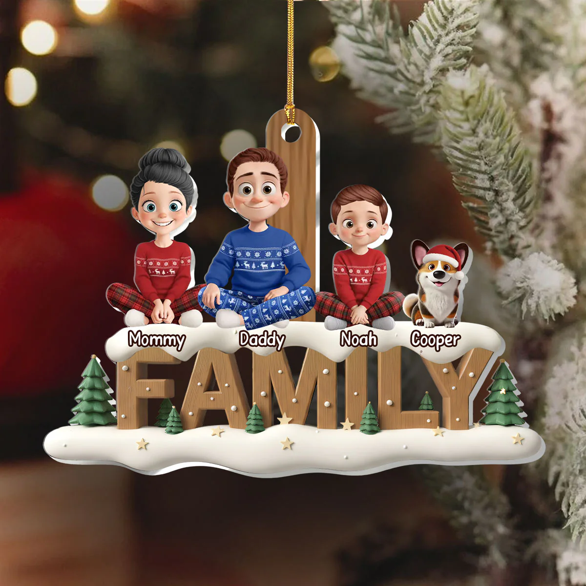 2025 Grandparents Parents Love - Personalized 1-Layer Acrylic Ornament - Image 6