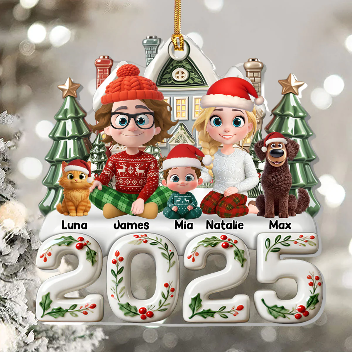 2025 Happy House - Personalized 1-Layer Acrylic Ornament - Image 5