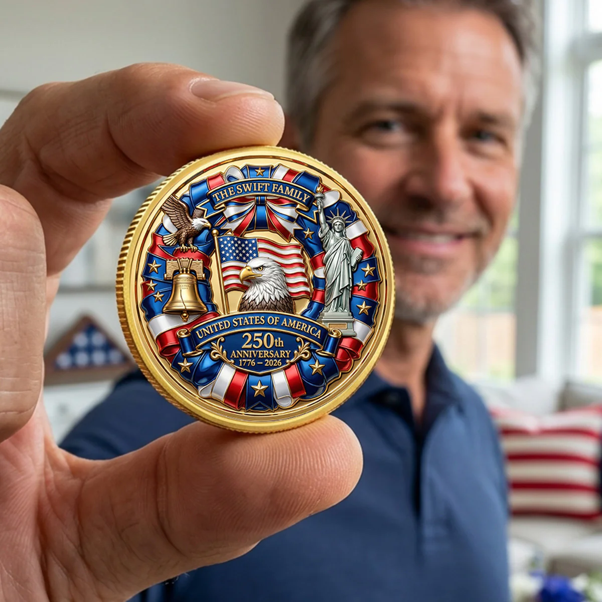 250th Anniversary Gifts For Family - Personalized Commemorative Coin - Image 2