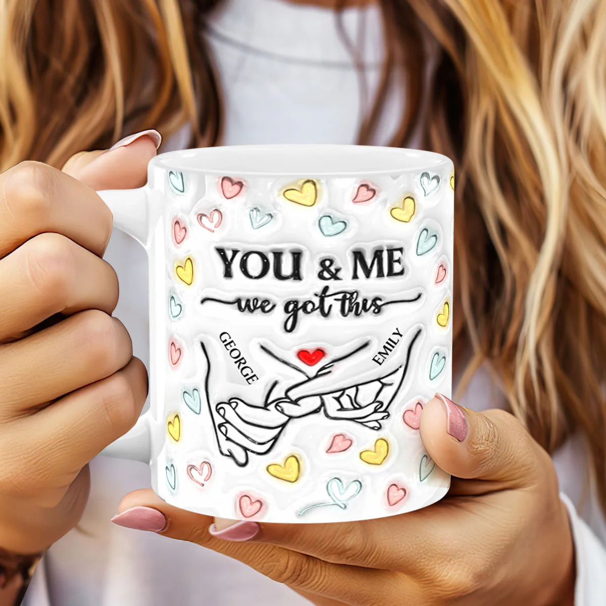 3D Holding Hands - Personalized Mug - Image 2