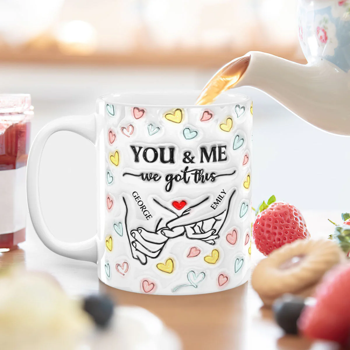 3D Holding Hands - Personalized Mug - Image 4