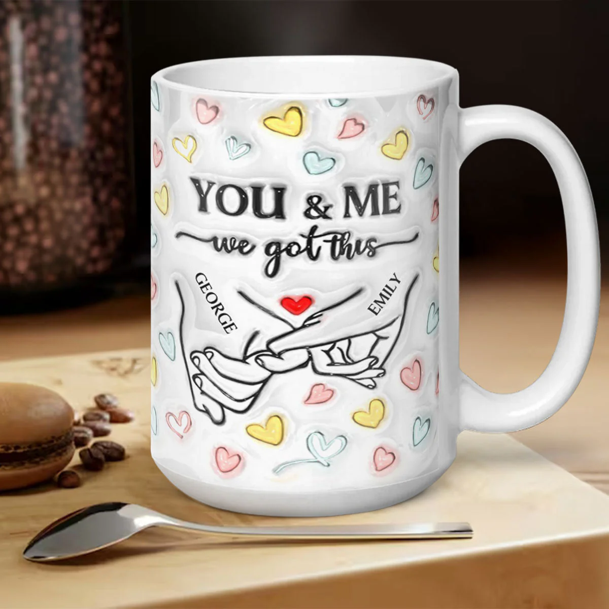 3D Holding Hands - Personalized Mug - Image 5