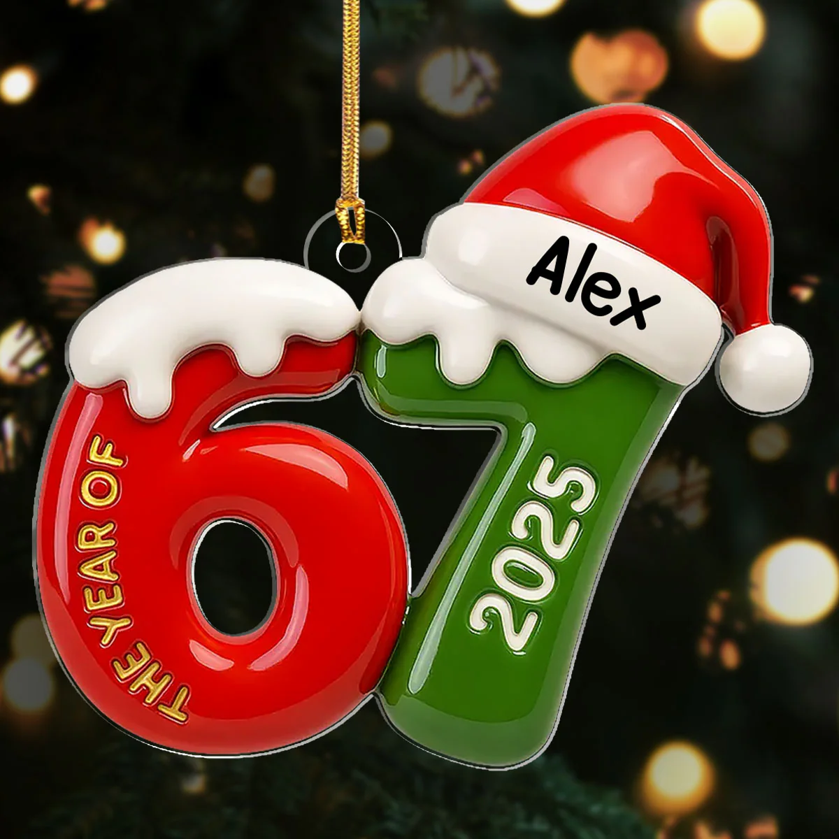 67 Six Seven 3D Ceramic Effect - Personalized 1-Layer Acrylic Ornament