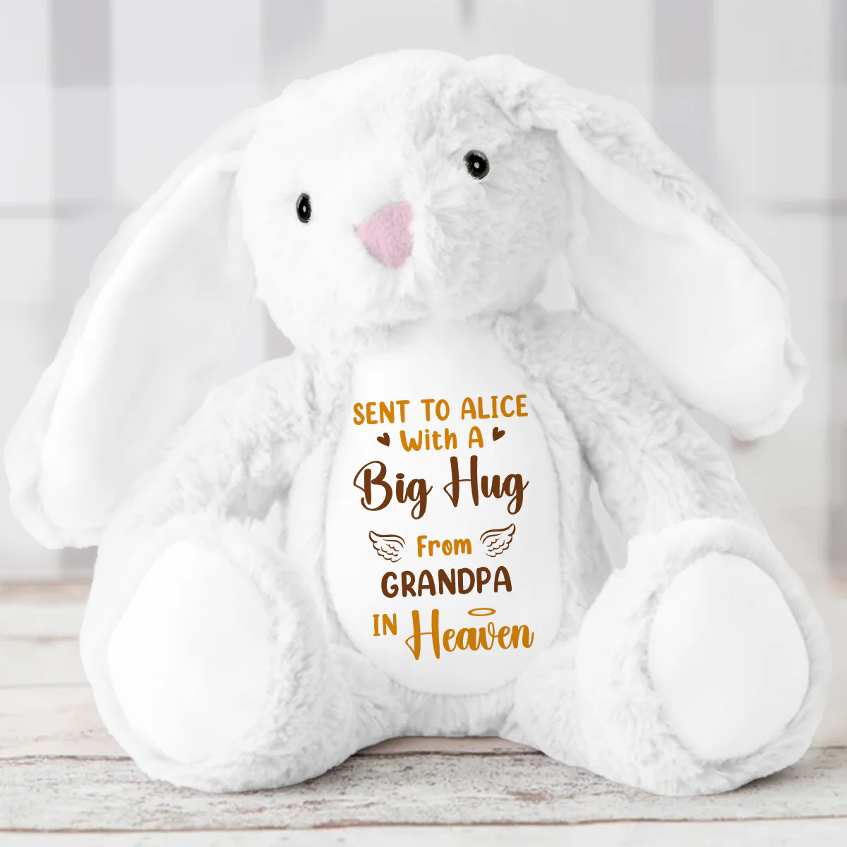 A Big Hug From Heaven - Personalized Stuffed Bunny - Image 5