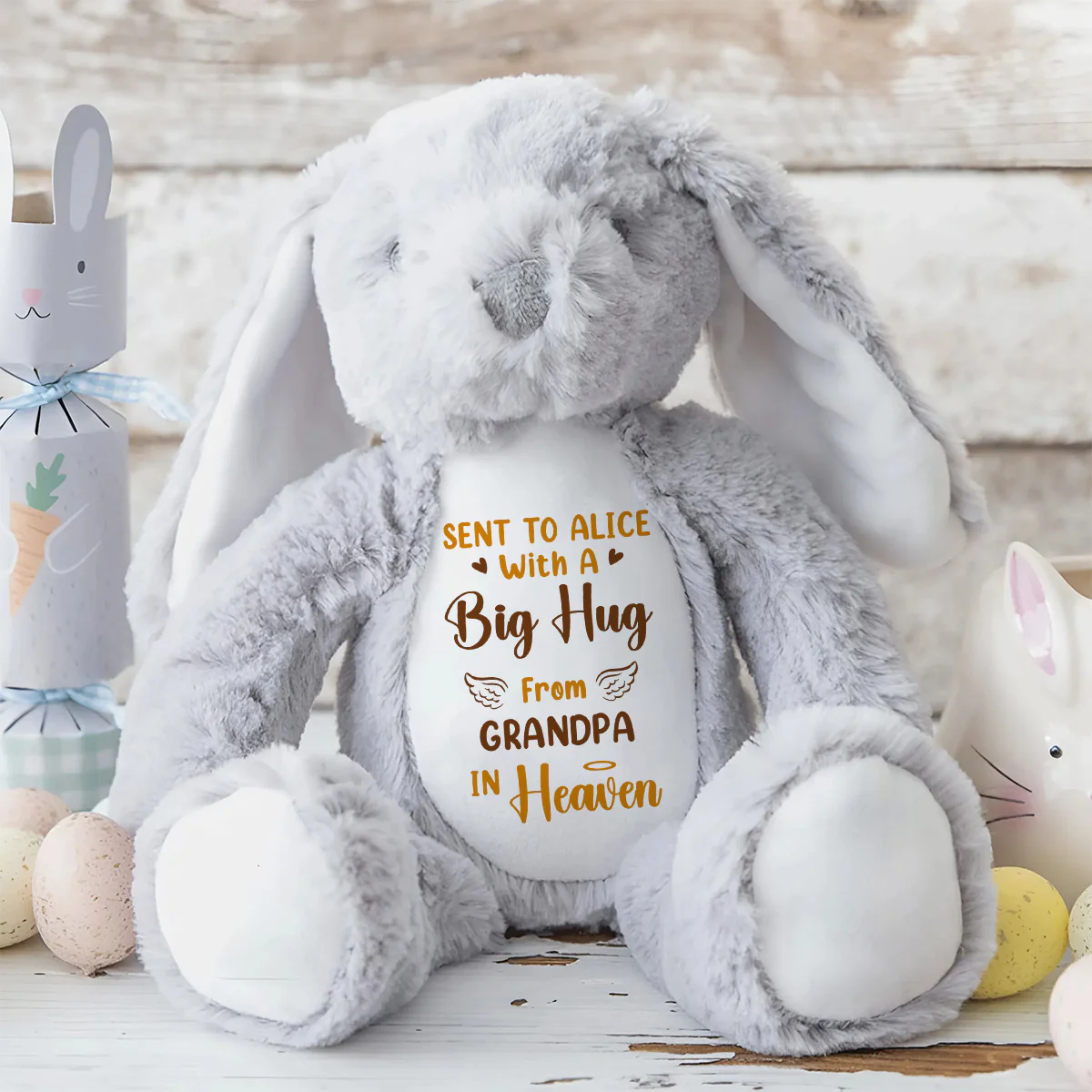 A Big Hug From Heaven - Personalized Stuffed Bunny - Image 8