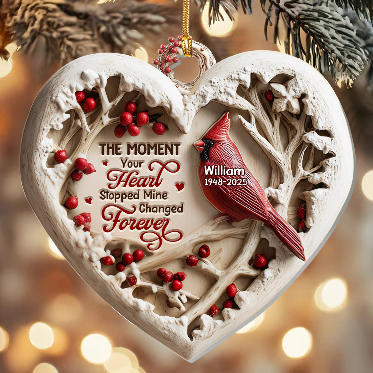 A Big Piece Of My Heart Lives In Heaven - Personalized 1-Layer Acrylic Ornament - Image 2