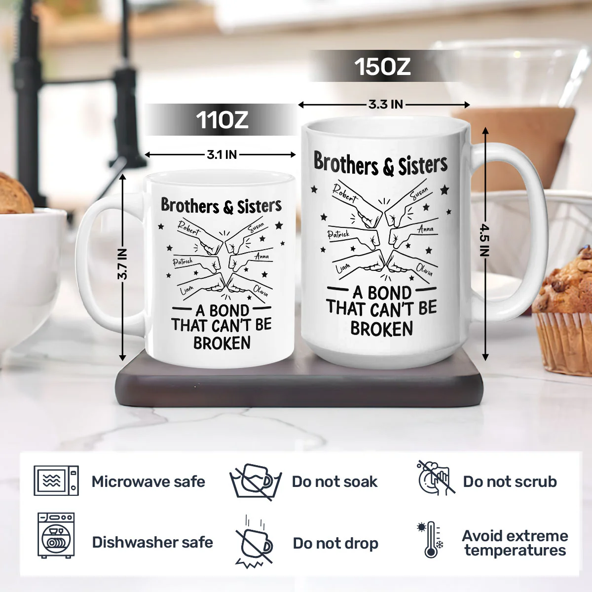 A Bond That Can't Be Broken - Personalized Ceramic Coffee Mug - Image 5