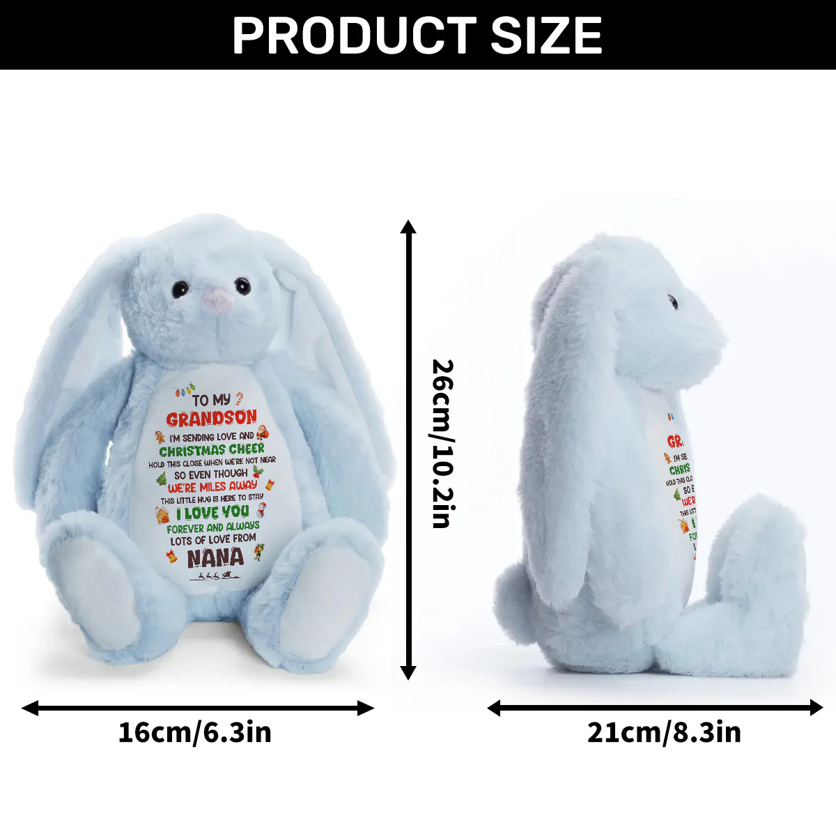 A Christmas Hug While We Are Apart - Personalized Stuffed Bunny - Image 10