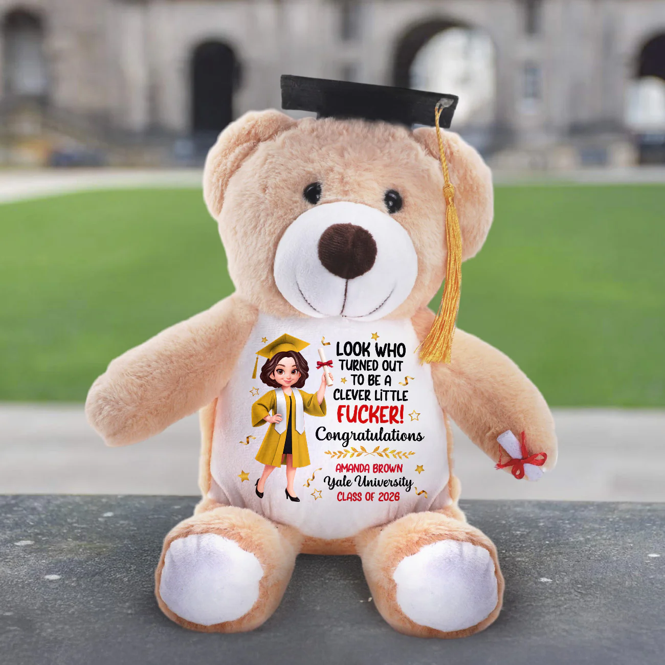 A Clever Little Fucker - Personalized Graduation Teddy Bear - Image 3