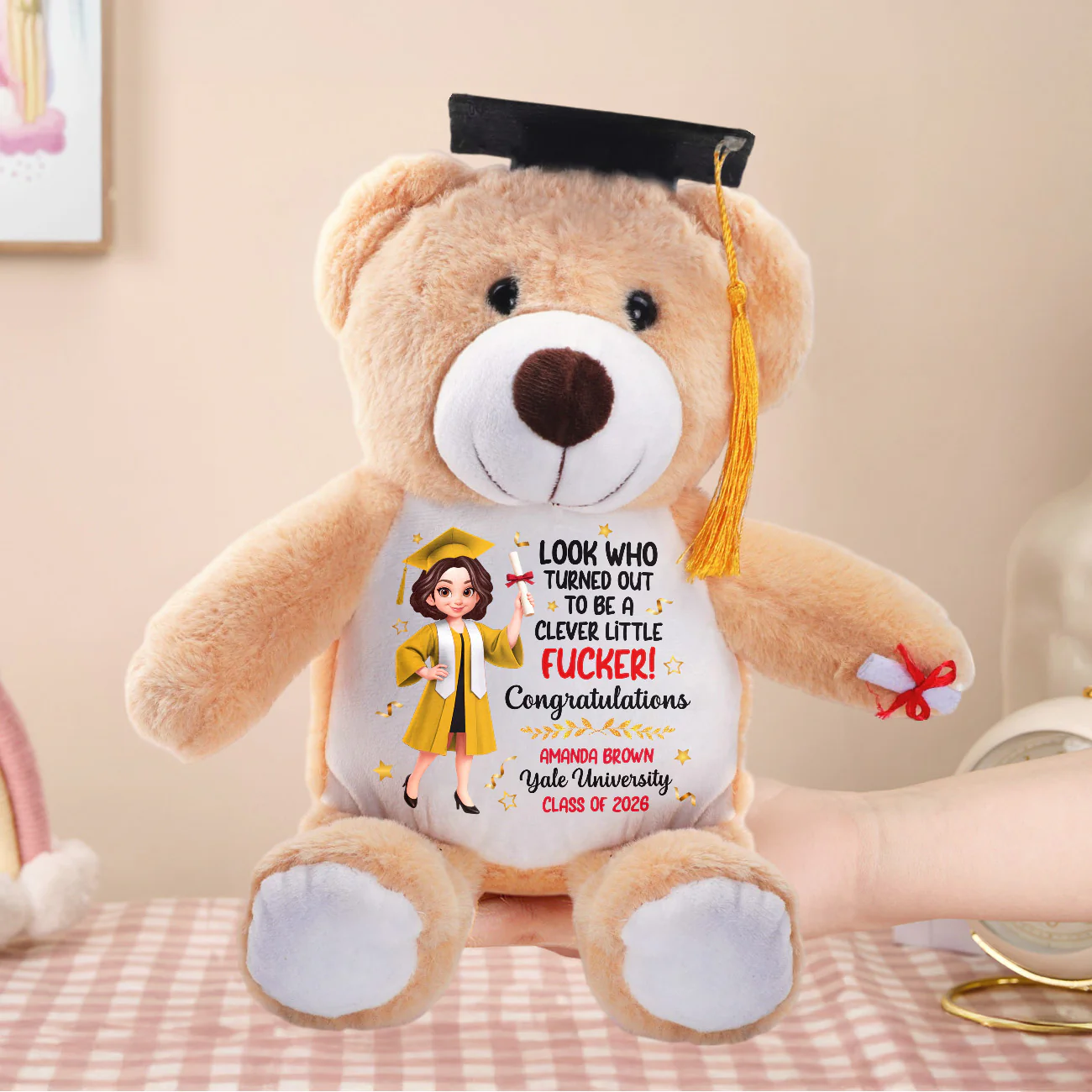 A Clever Little Fucker - Personalized Graduation Teddy Bear - Image 5