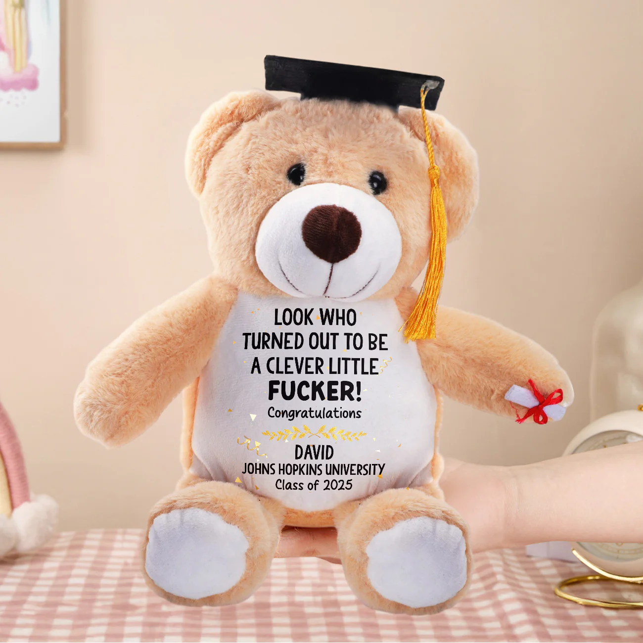 A Clever Little Person - Personalized Graduation Teddy Bear - Image 5