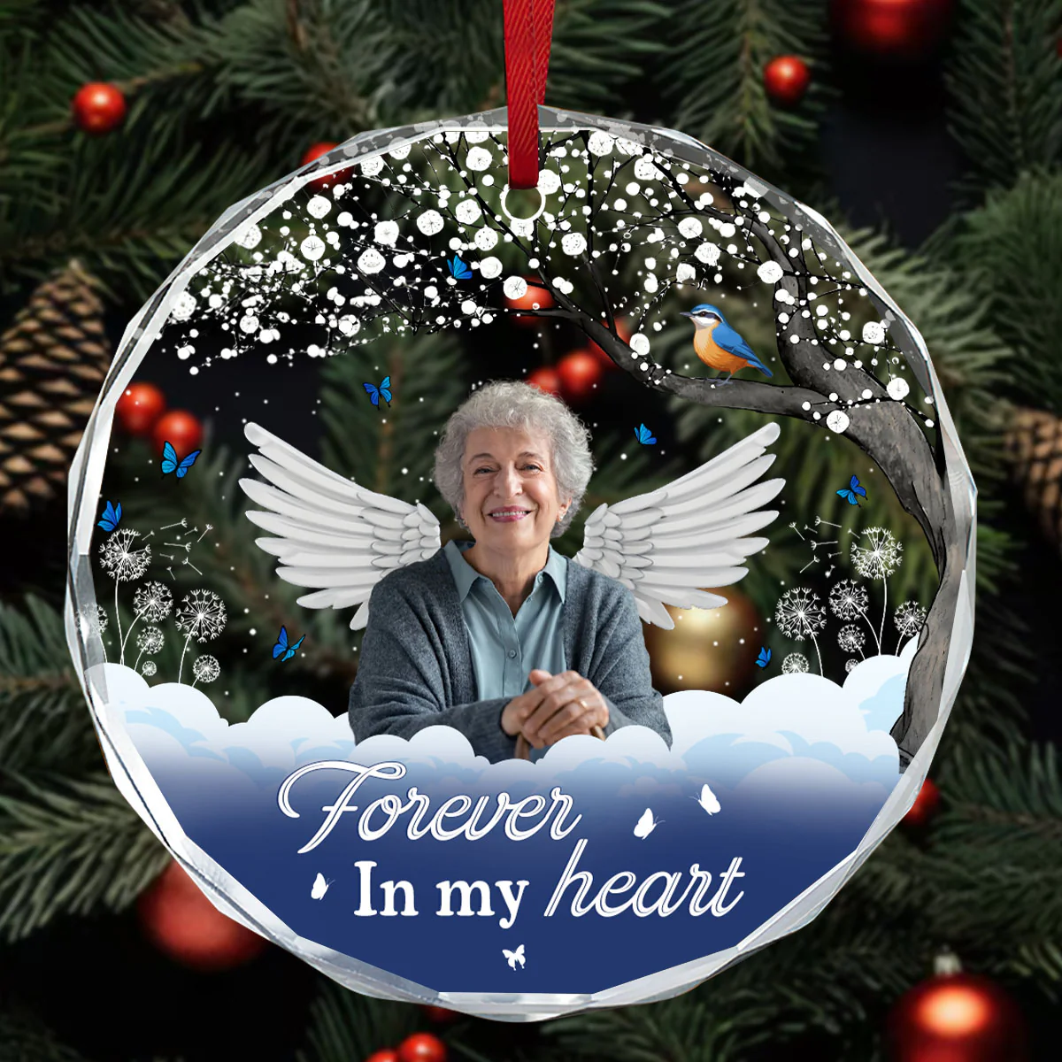 A Constant Wish That You Were Here - Personalized Round Shaped Glass Ornament - Image 3