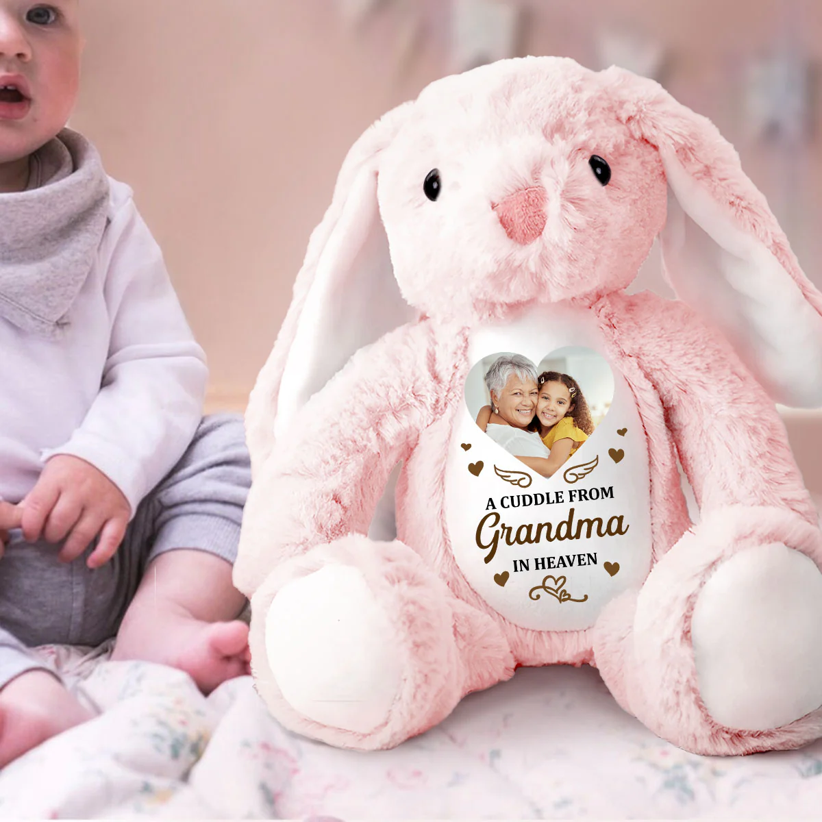A Cuddle From Heaven - Personalized Stuffed Bunny - Image 2