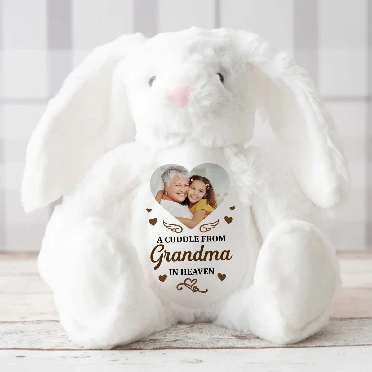 A Cuddle From Heaven - Personalized Stuffed Bunny - Image 3