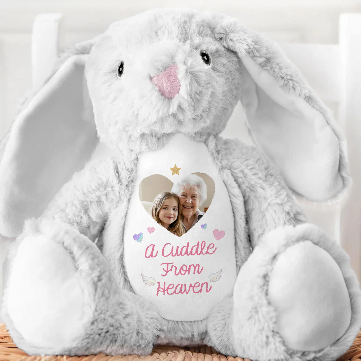 A Cuddle From Heaven - Personalized Stuffed Bunny