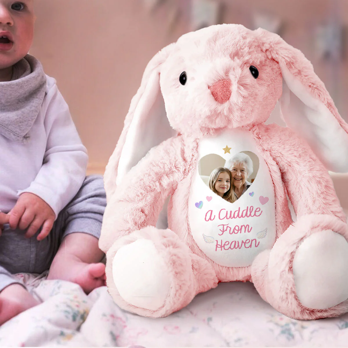 A Cuddle From Heaven - Personalized Stuffed Bunny - Image 2