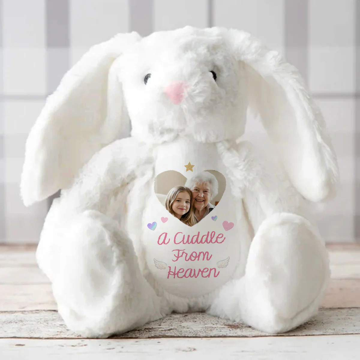 A Cuddle From Heaven - Personalized Stuffed Bunny - Image 3