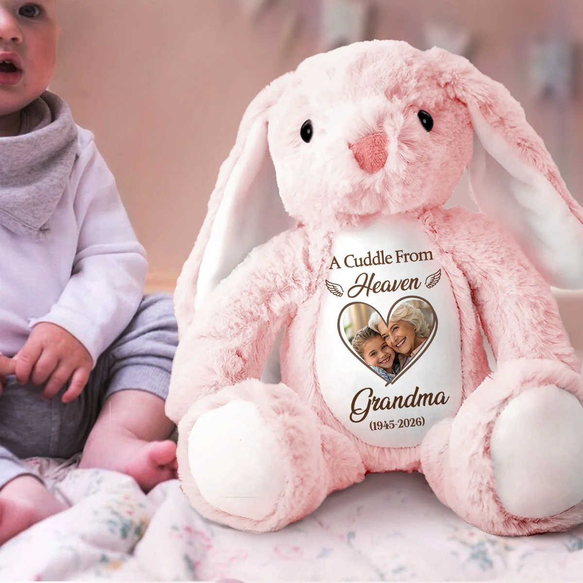 A Cuddle From Heaven - Personalized Stuffed Bunny - Image 2
