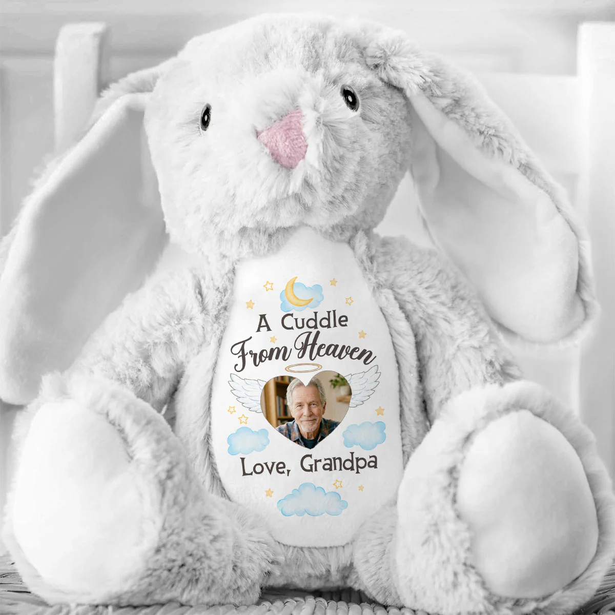 A Cuddle From Heaven When You Need It Most - Personalized Stuffed Bunny