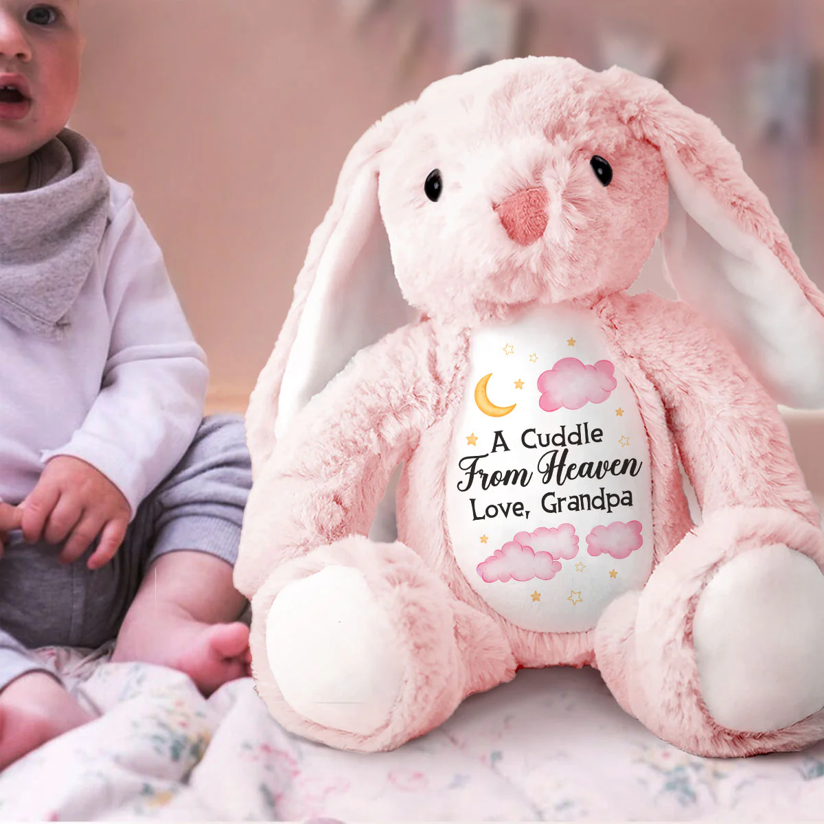 A Cuddle From Heaven When You Need It Most - Personalized Stuffed Bunny - Image 2