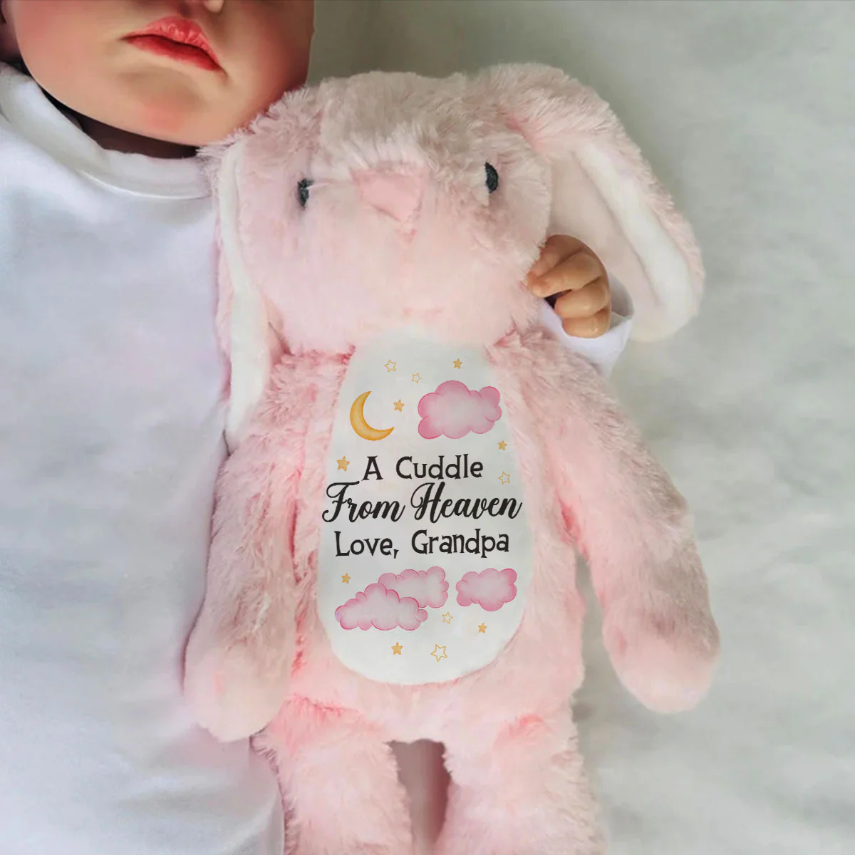 A Cuddle From Heaven When You Need It Most - Personalized Stuffed Bunny - Image 4