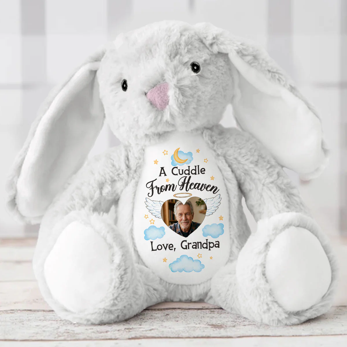 A Cuddle From Heaven When You Need It Most - Personalized Stuffed Bunny - Image 5