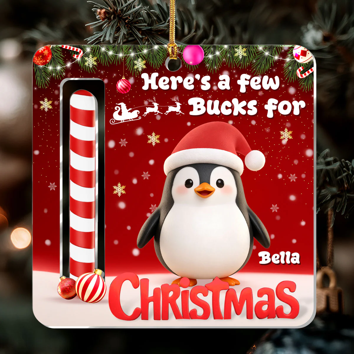A Few Bucks For Christmas - Personalized 1-Layer Acrylic Ornament - Image 6