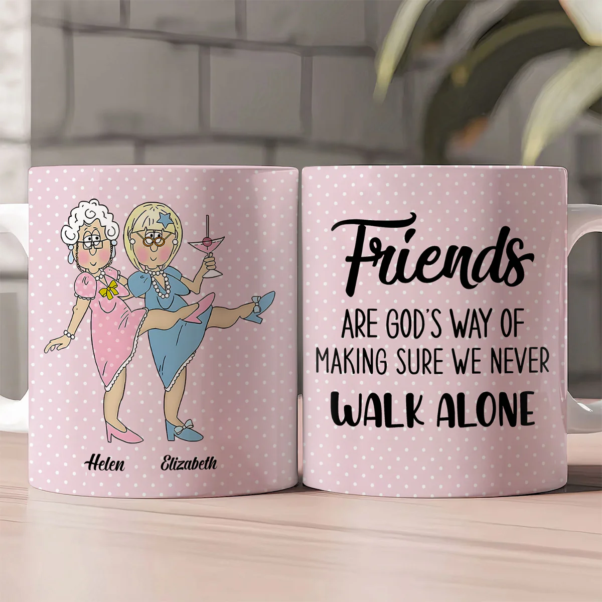 A Friend Is God's Way Of Making Sure We Never Walk Alone - Personalized Ceramic Coffee Mug