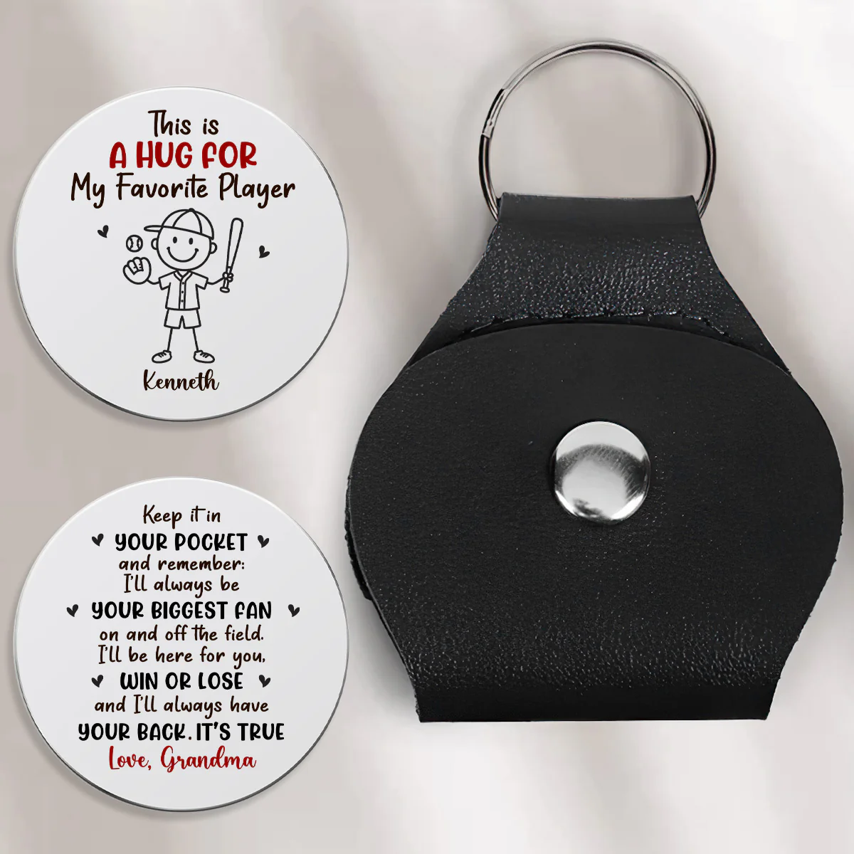 A Hug For My Baseball/Softball Player - Personalized Pocket Hug