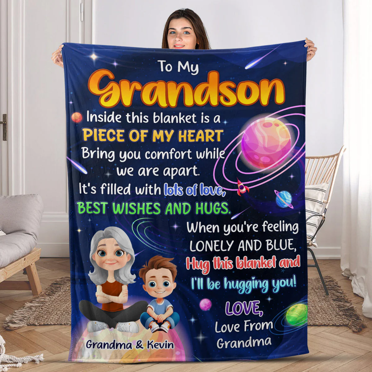 A Hug For Your Child - Personalized Fleece Blanket - Image 2