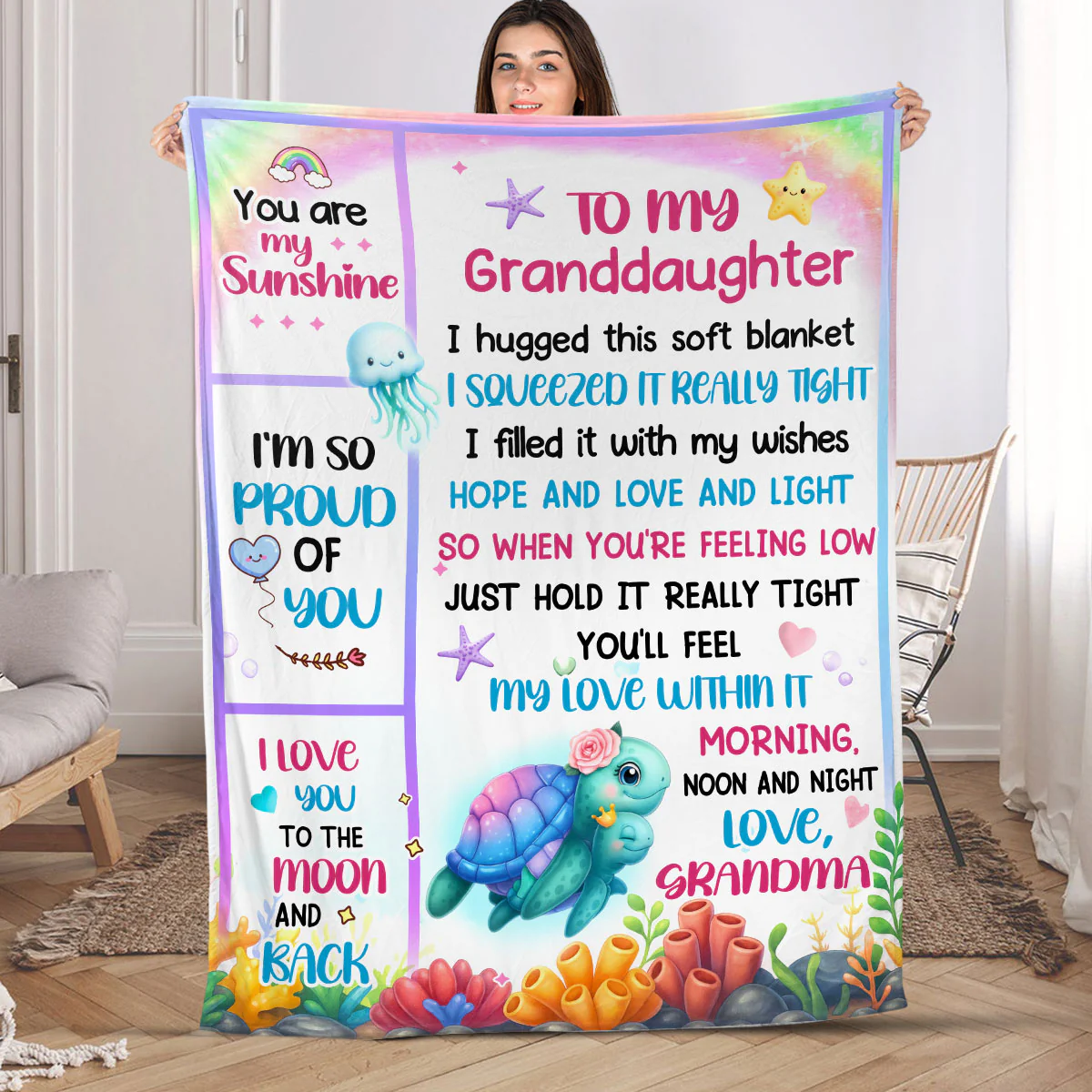 A Hug From Grandma - Personalized Fleece Blanket