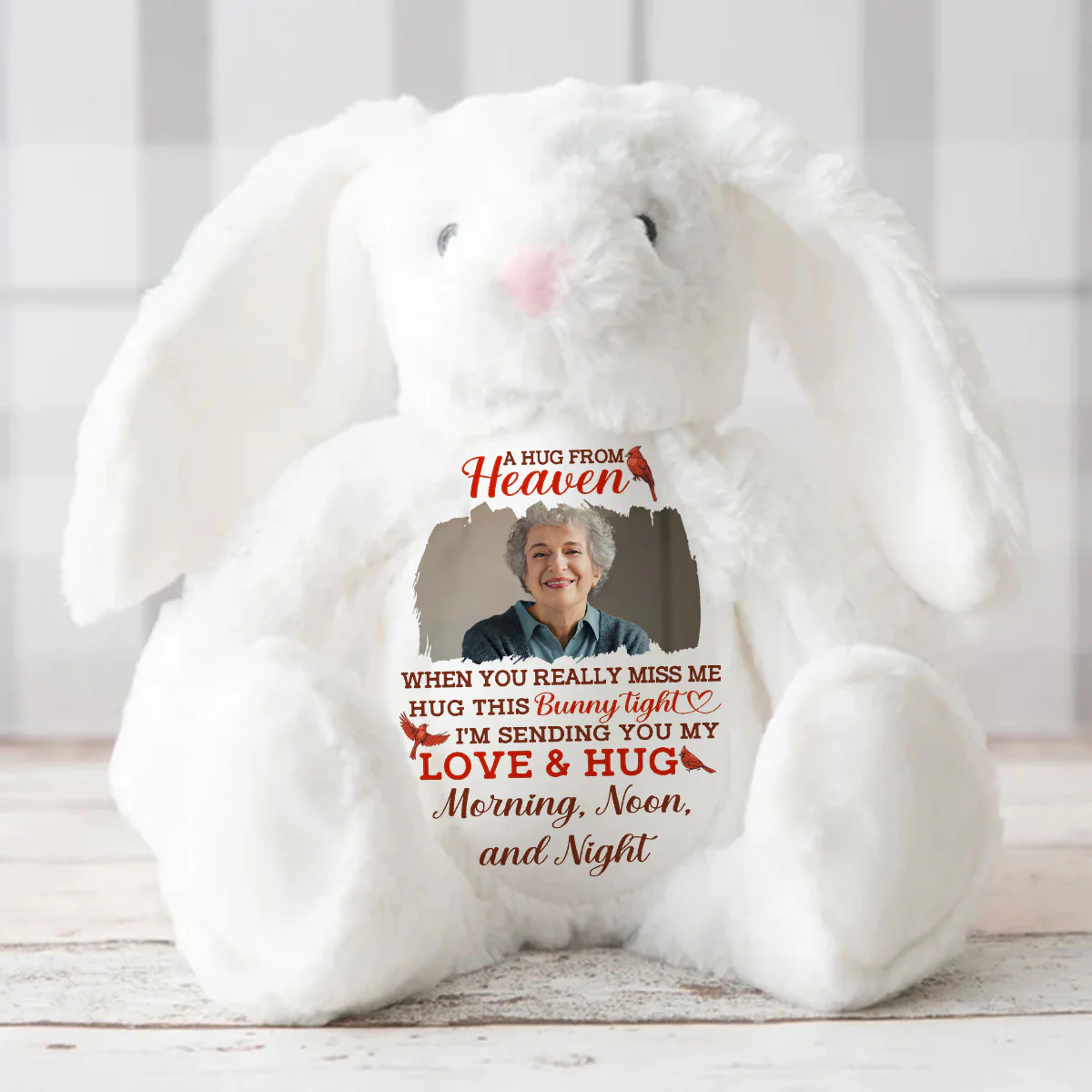 A Hug From Heaven I'm Always With You - Personalized Stuffed Bunny - Image 3