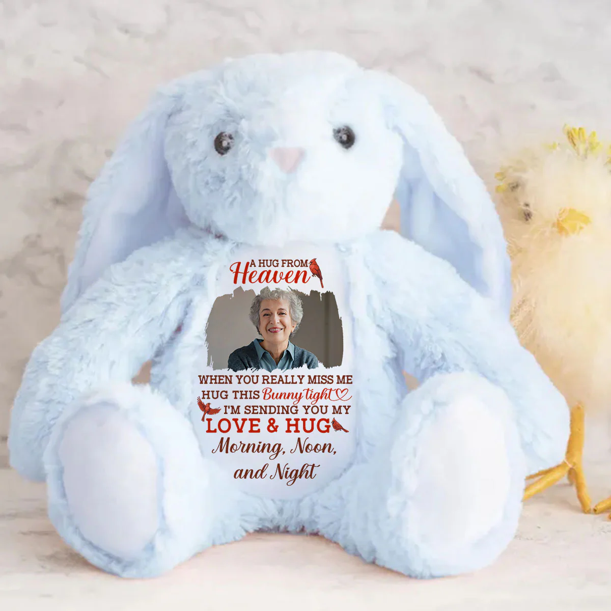 A Hug From Heaven I'm Always With You - Personalized Stuffed Bunny - Image 4