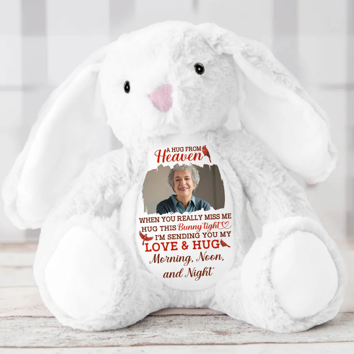 A Hug From Heaven I'm Always With You - Personalized Stuffed Bunny - Image 5
