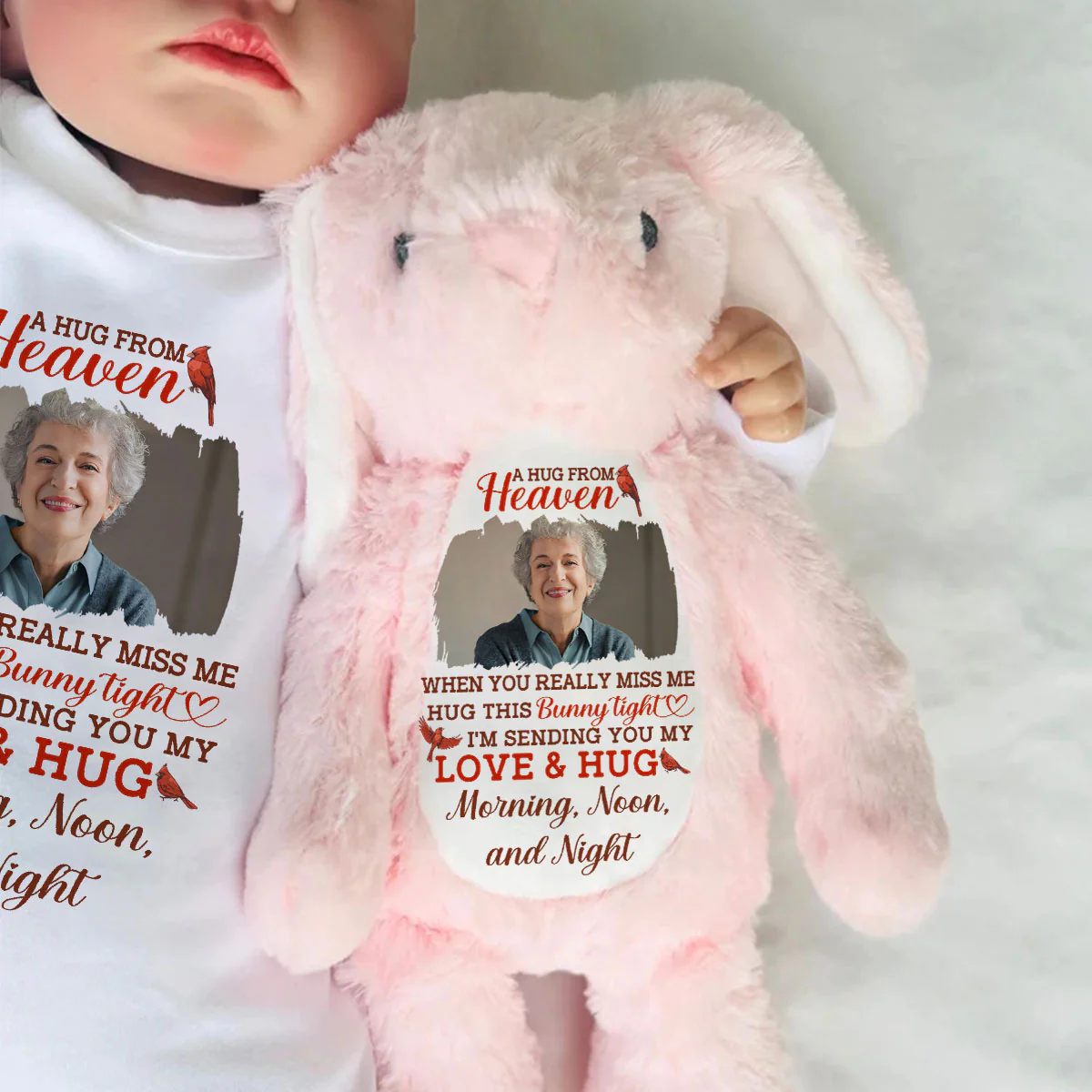 A Hug From Heaven I'm Always With You - Personalized Stuffed Bunny - Image 6