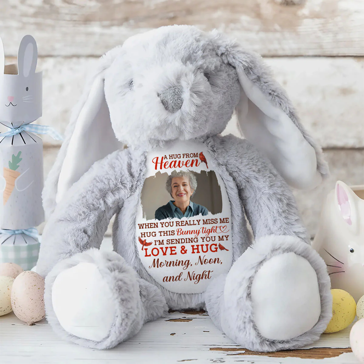 A Hug From Heaven I'm Always With You - Personalized Stuffed Bunny - Image 8