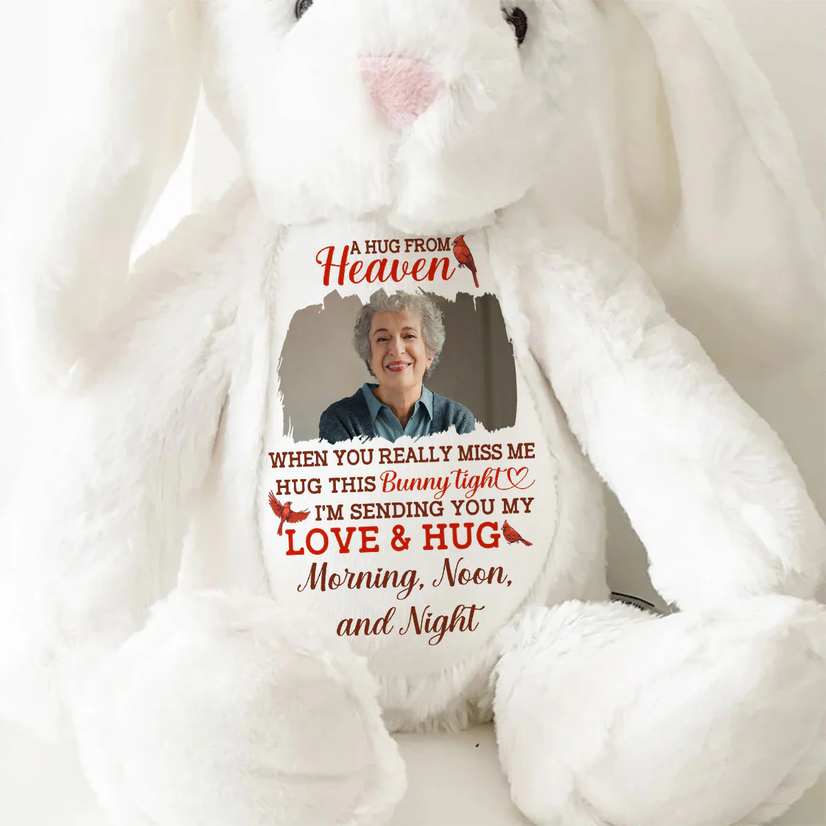 A Hug From Heaven I'm Always With You - Personalized Stuffed Bunny - Image 9