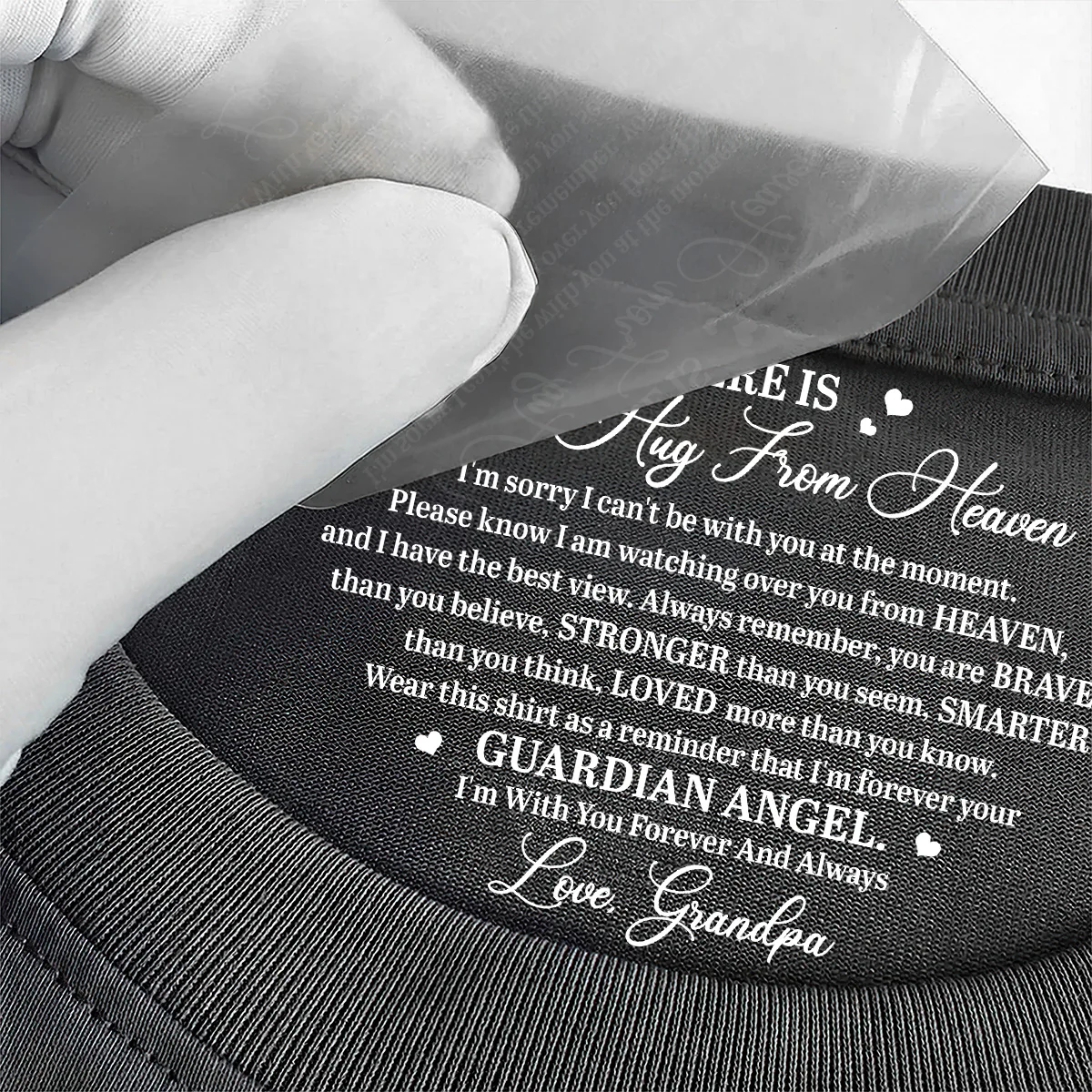 A Hug From Heaven - Personalized Shirt With Design Inner Neck - Image 4
