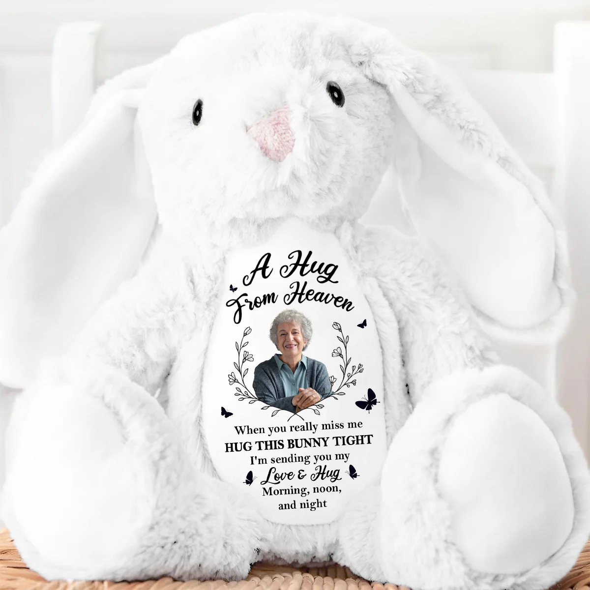 A Hug From Heaven - Personalized Stuffed Bunny