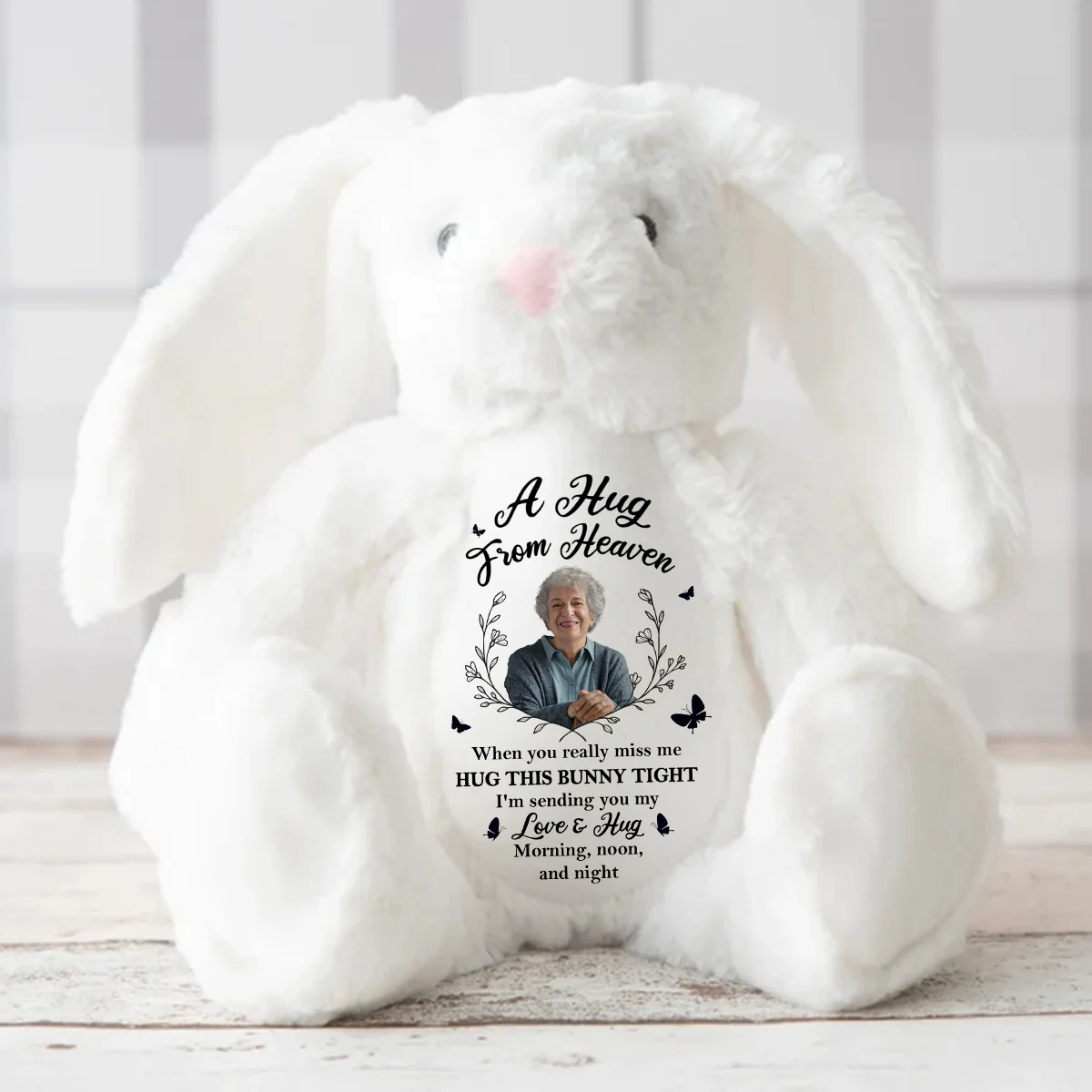 A Hug From Heaven - Personalized Stuffed Bunny - Image 3