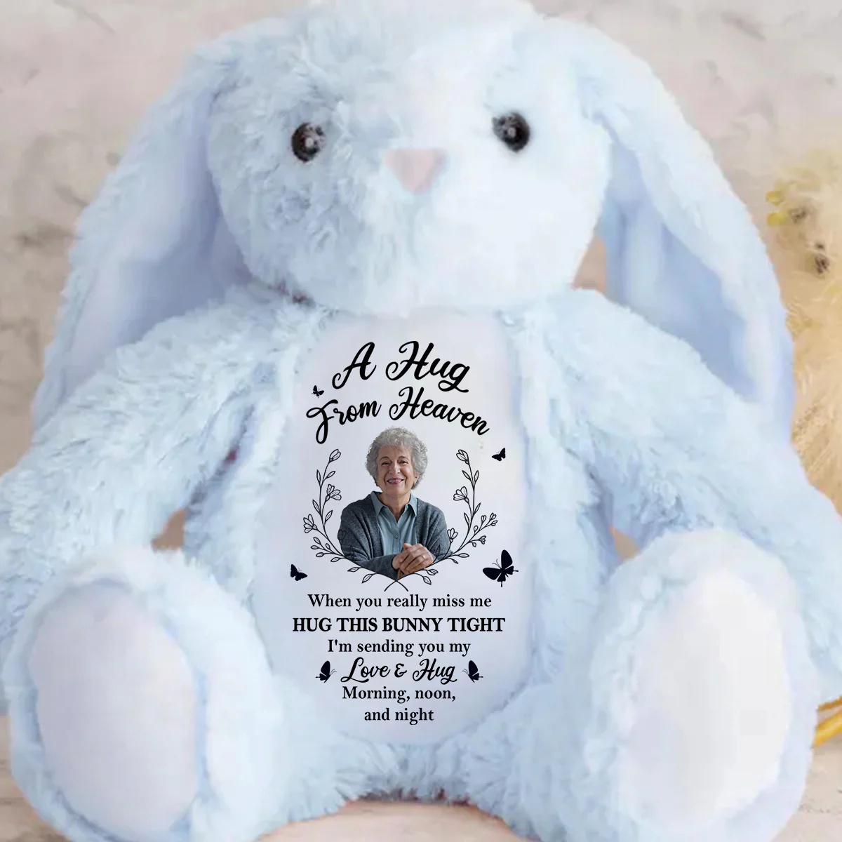 A Hug From Heaven - Personalized Stuffed Bunny - Image 4