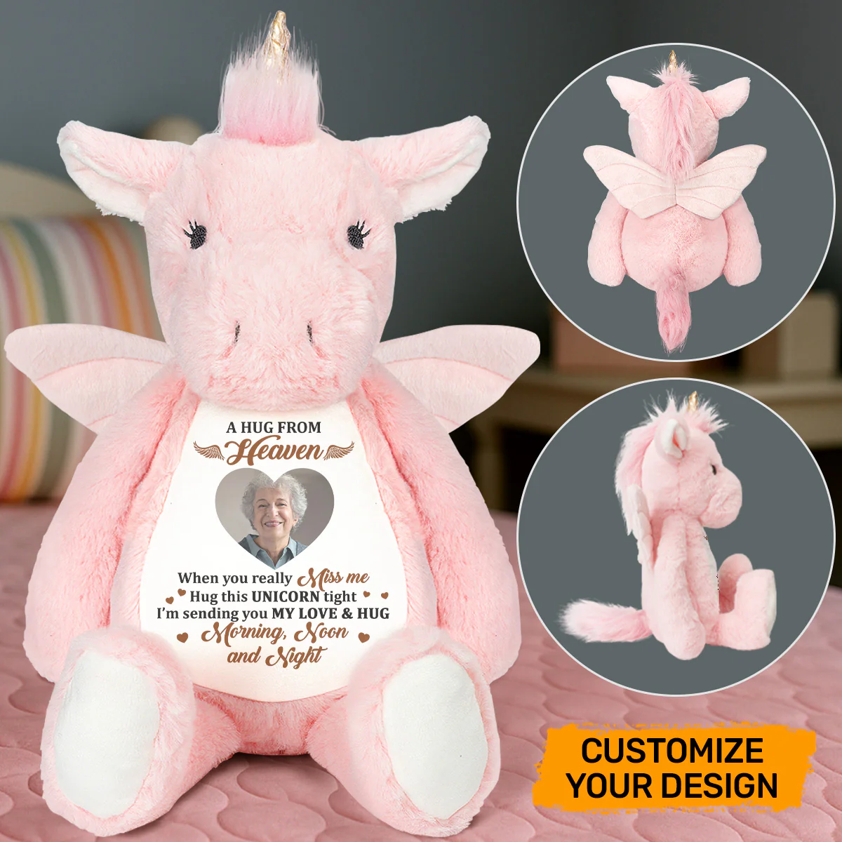 A Hug From Heaven - Personalized Stuffed Unicorn