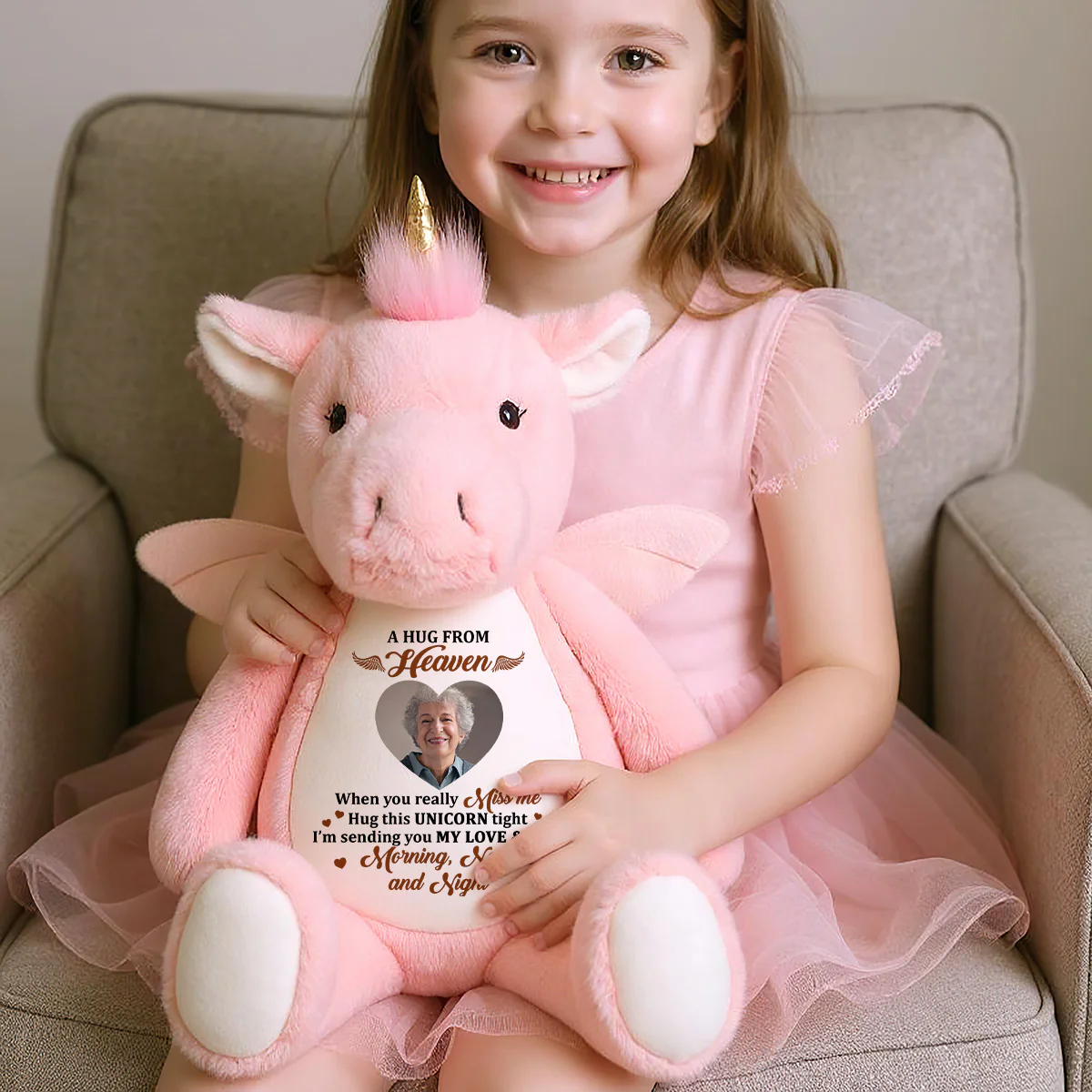 A Hug From Heaven - Personalized Stuffed Unicorn - Image 4