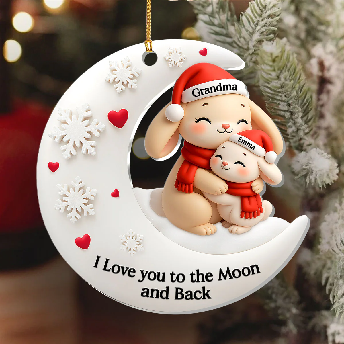 A Hug Full Of Love - Personalized 1-Layer Acrylic Ornament - Image 6