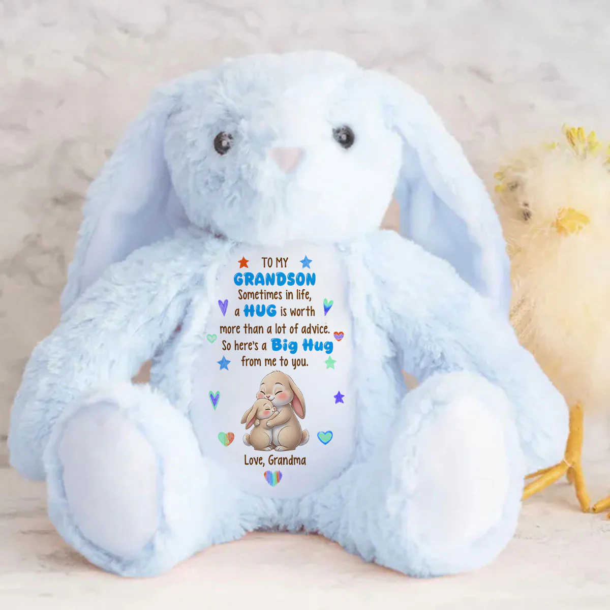 A Hug Speaks Louder - Personalized Stuffed Bunny - Image 4